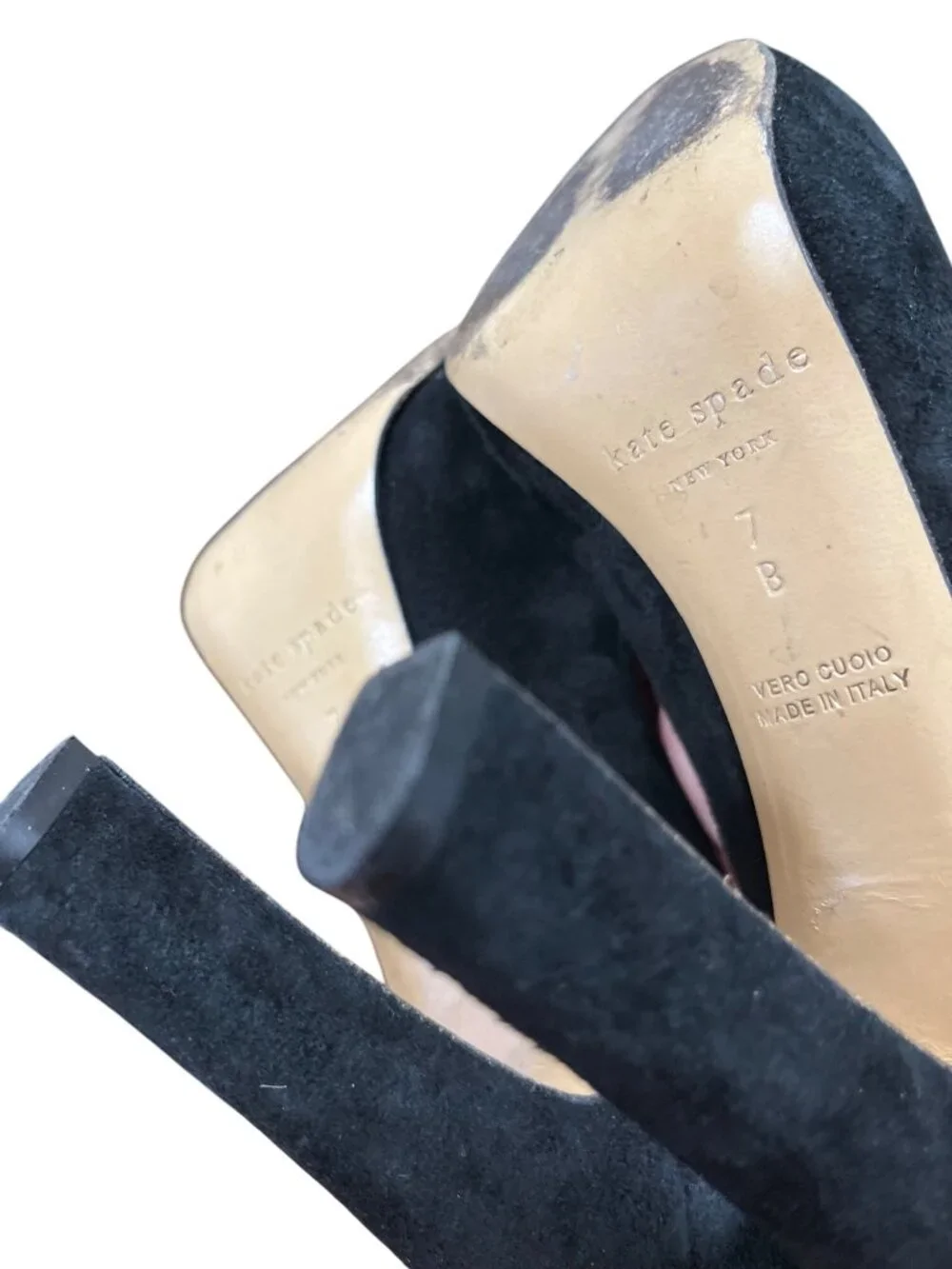 Kate Spade wms Italy made black leather suede 4.5